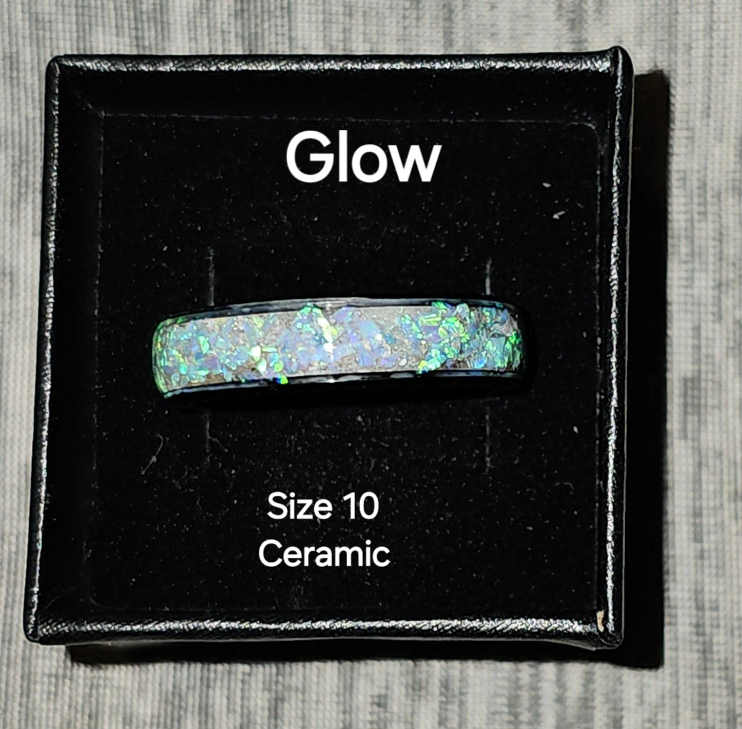 Ring Size 10 GLOW IN THE DARK Ceramic